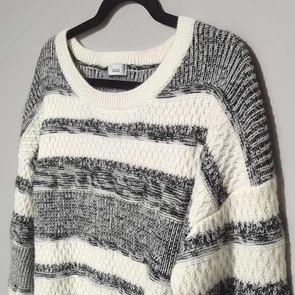NY Threads Black and White Striped Sweater - Picture 2 of 5